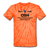 OSH - Wittman Regional - Black - Unisex Tie Dye T-Shirt - spider orange