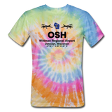 OSH - Wittman Regional - Black - Unisex Tie Dye T-Shirt - rainbow