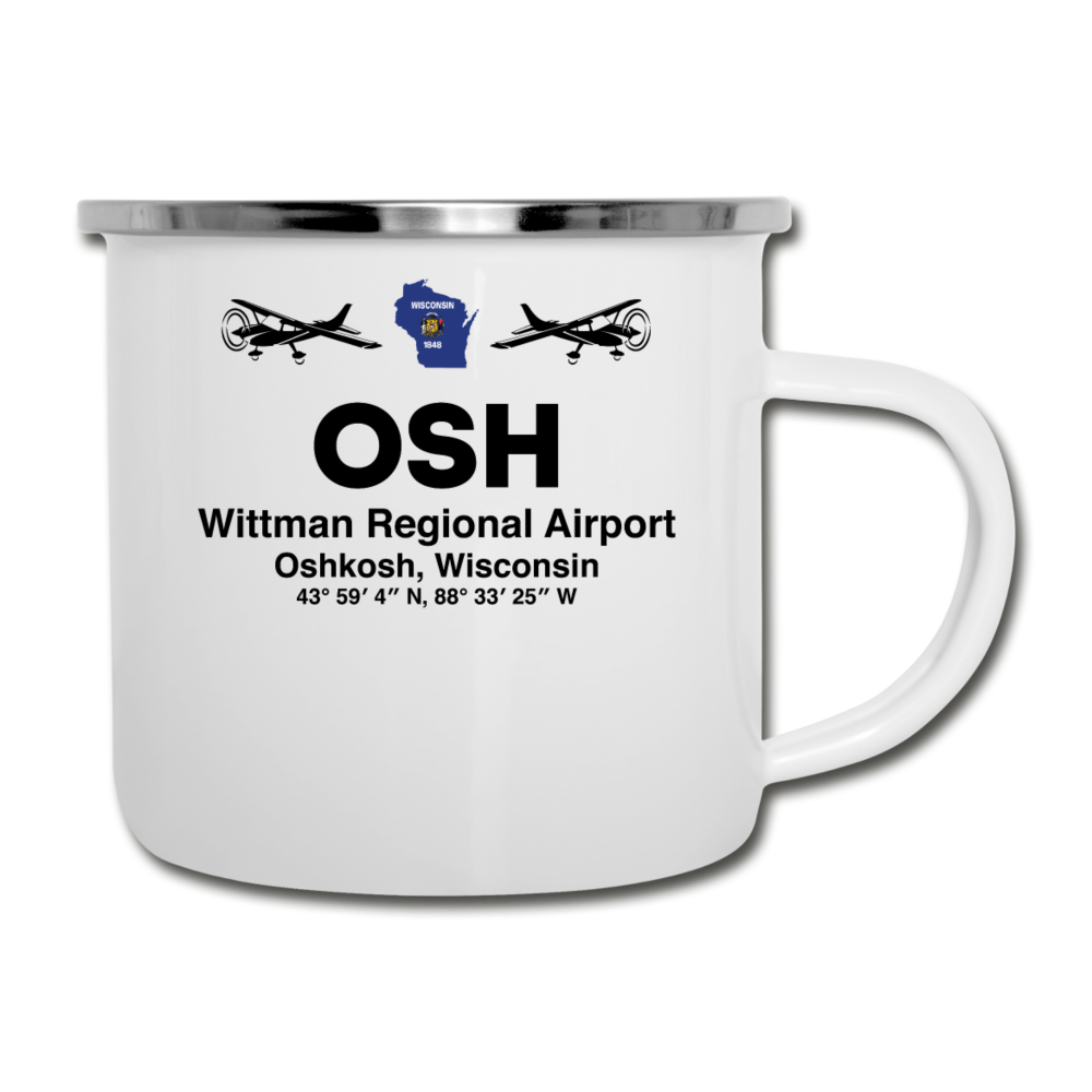 OSH - Wittman Regional - Black - Camper Mug - white