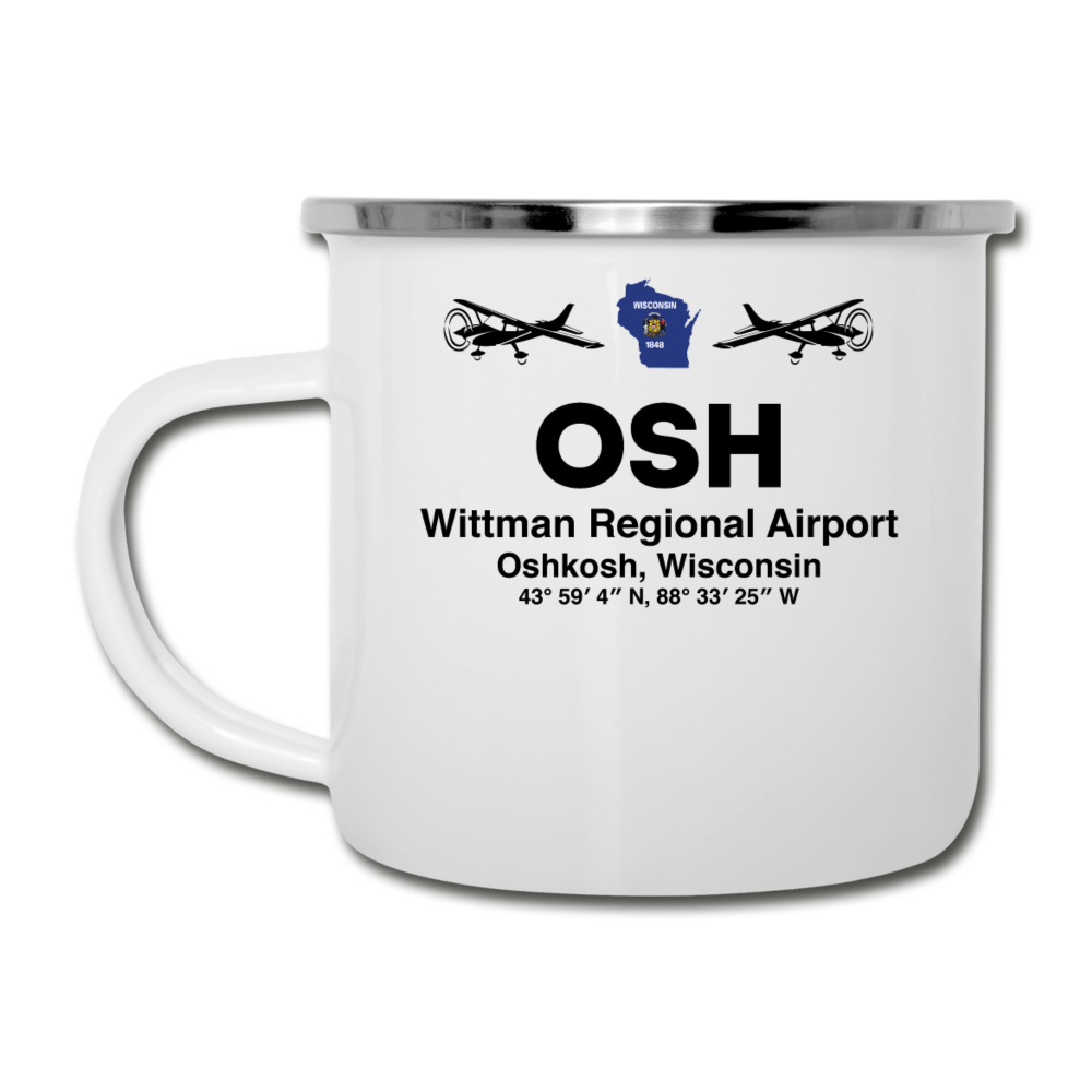 OSH - Wittman Regional - Black - Camper Mug - white