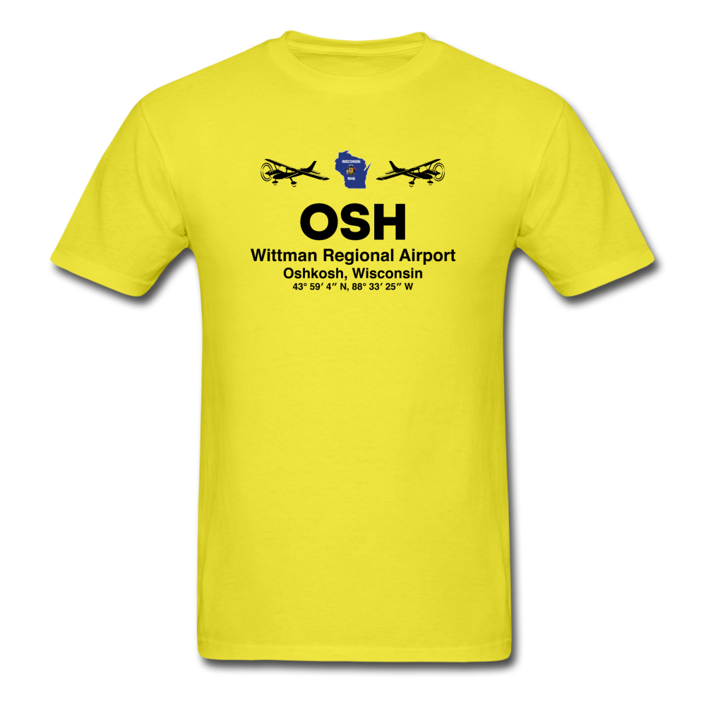 OSH - Wittman Regional - Black - Unisex Classic T-Shirt - yellow