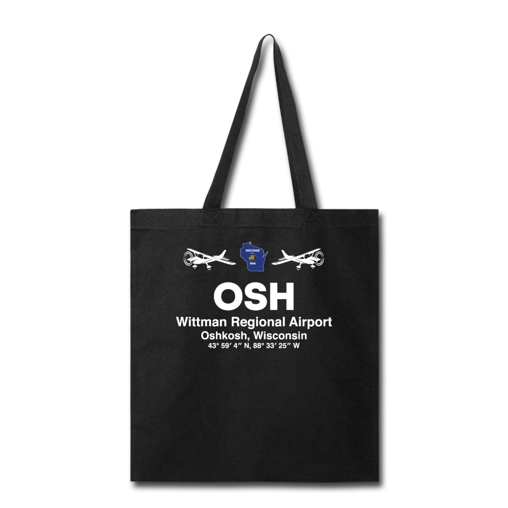 OSH - Wittman Regional - White - Tote Bag - black