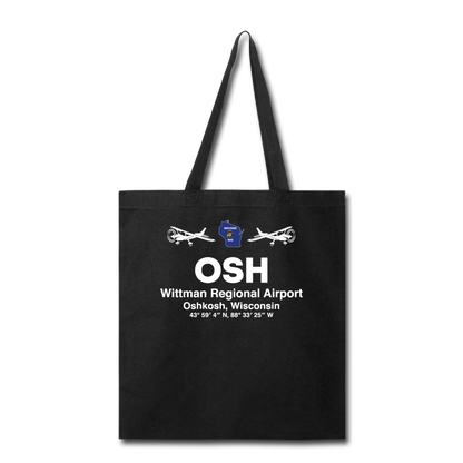 OSH - Wittman Regional - White - Tote Bag - black