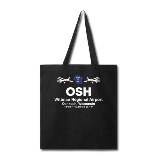 OSH - Wittman Regional - White - Tote Bag - black