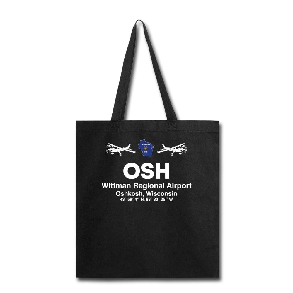 OSH - Wittman Regional - White - Tote Bag - black