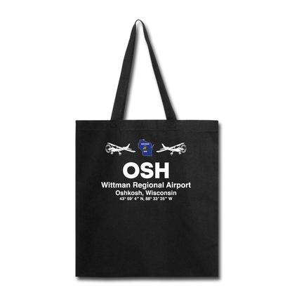 OSH - Wittman Regional - White - Tote Bag - black