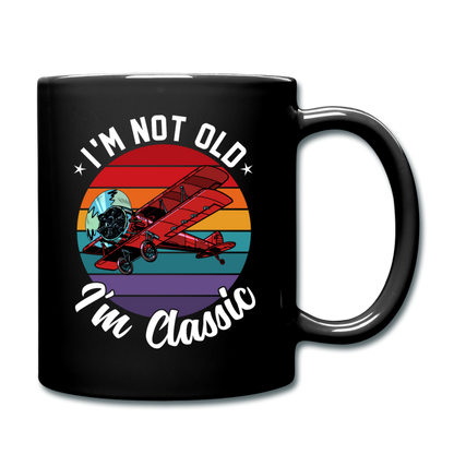 I'm Not Old - Biplane - Full Color Mug - black