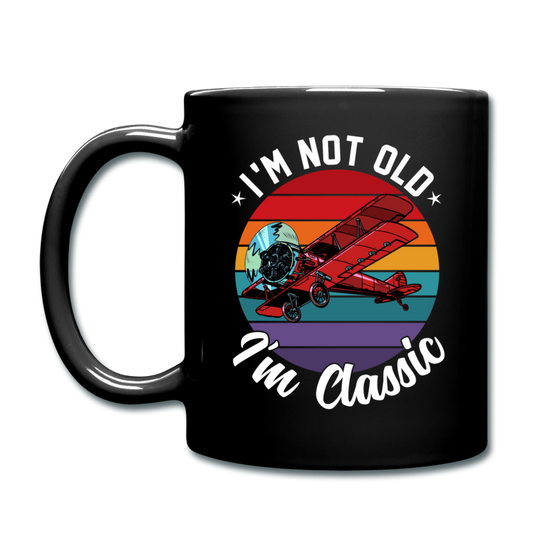 I'm Not Old - Biplane - Full Color Mug - black