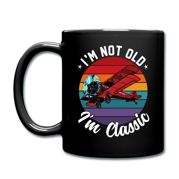 I'm Not Old - Biplane - Full Color Mug - black