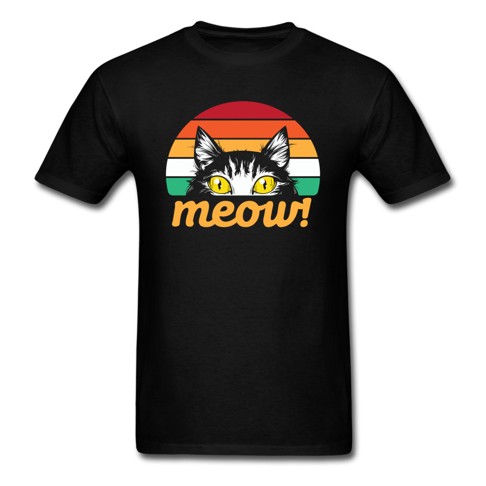 Meow - Retro Cat - Unisex Classic T-Shirt - black