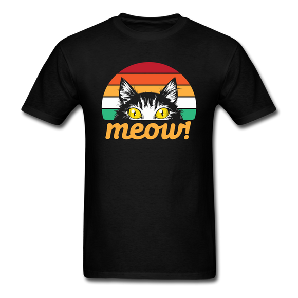 Meow - Retro Cat - Unisex Classic T-Shirt - black