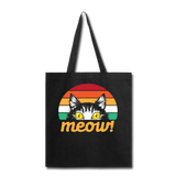 Meow - Retro Cat - Tote Bag - black