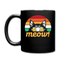 Meow - Retro Cat - Full Color Mug - black