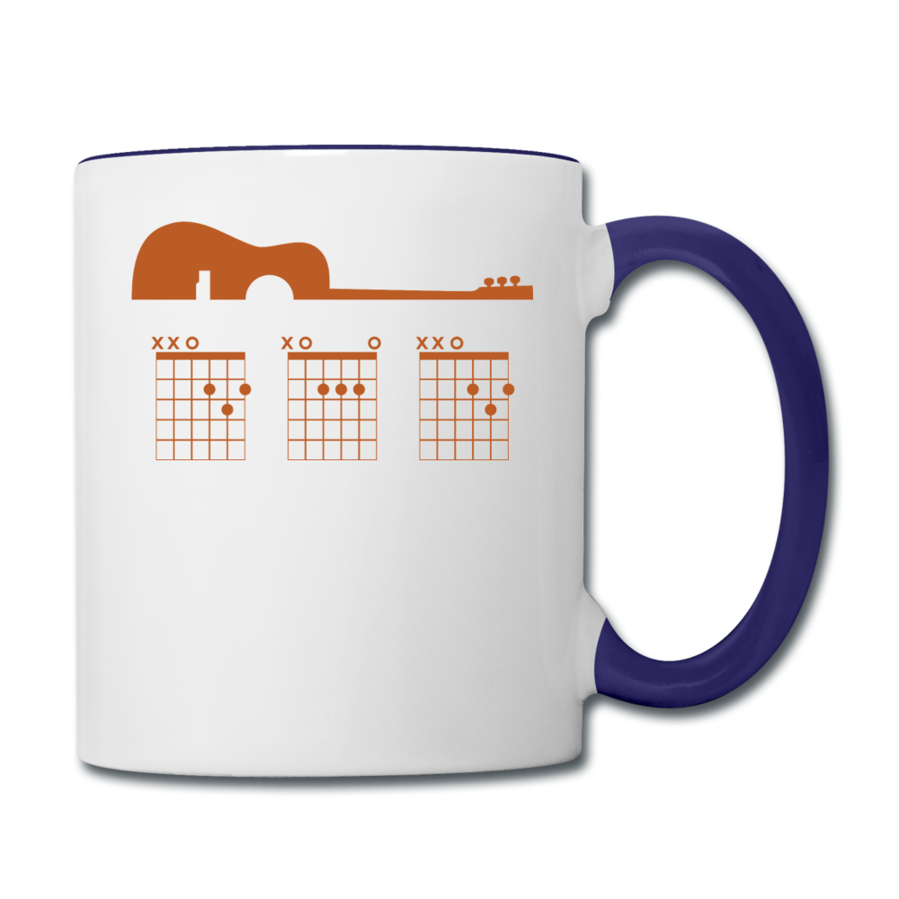 Dad - Guitar With Chords - Contrast Coffee Mug - white/cobalt blue