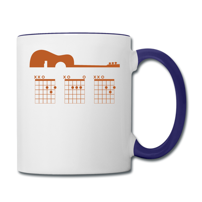 Dad - Guitar With Chords - Contrast Coffee Mug - white/cobalt blue