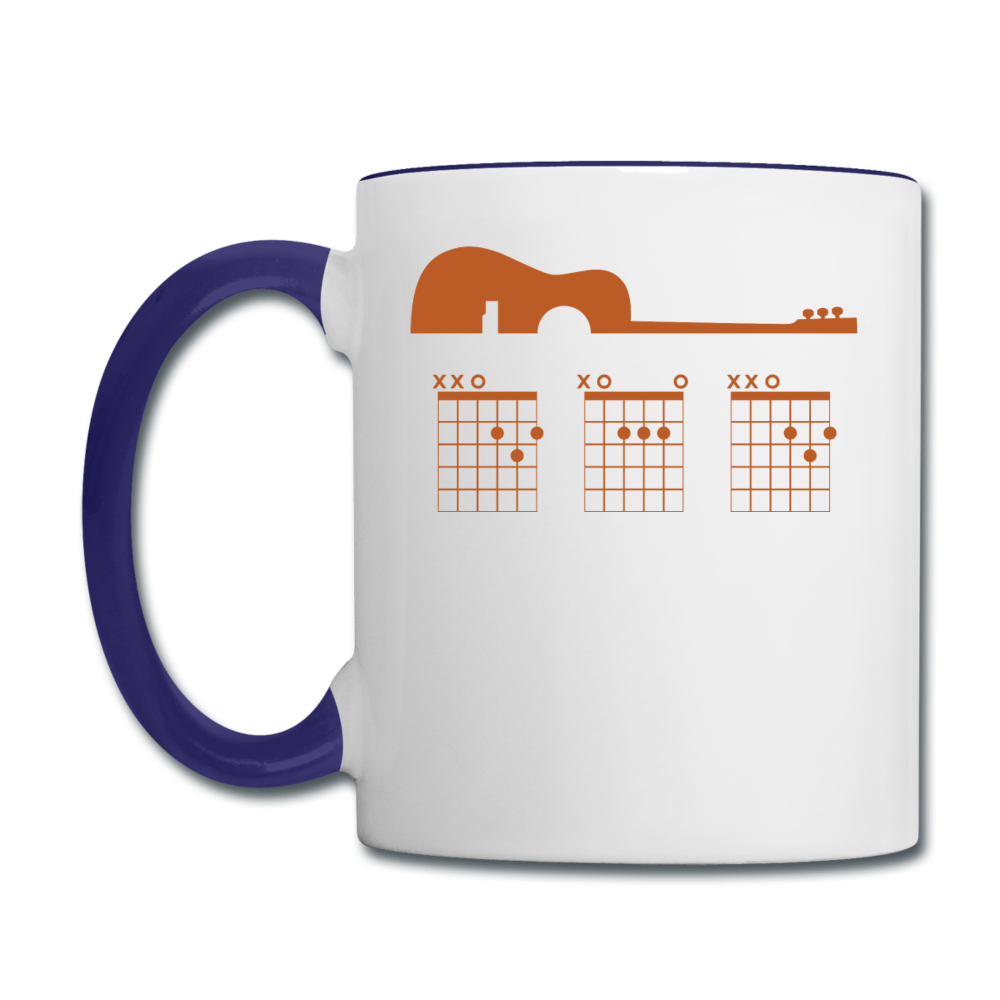 Dad - Guitar With Chords - Contrast Coffee Mug - white/cobalt blue