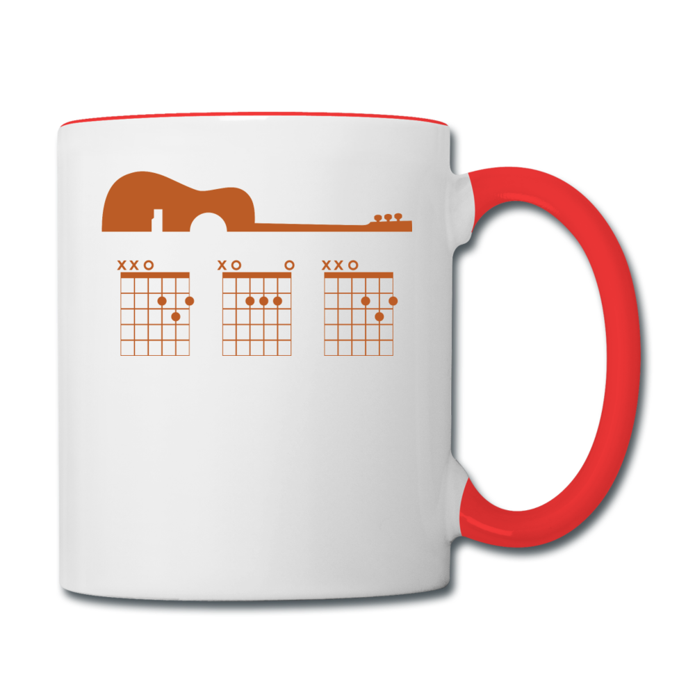 Dad - Guitar With Chords - Contrast Coffee Mug - white/red