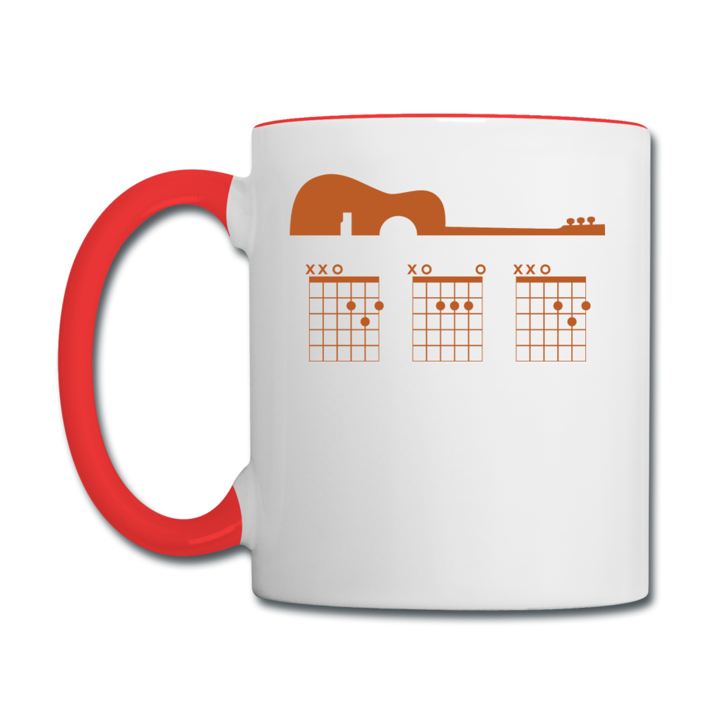 Dad - Guitar With Chords - Contrast Coffee Mug - white/red