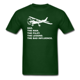 Dad - Man, Pilot, Legend, Bad - White - Unisex Classic T-Shirt - forest green