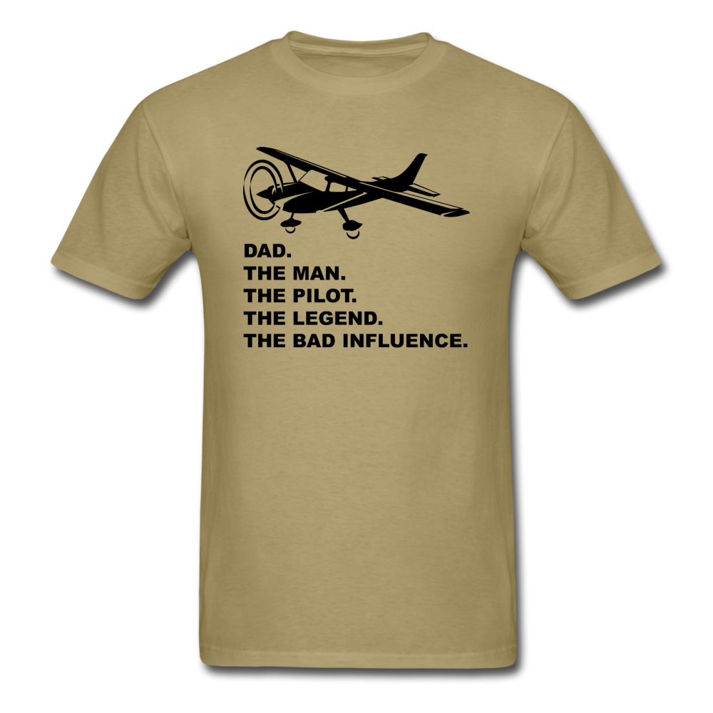 Dad - Man, Pilot, Legend, Bad - Black - Unisex Classic T-Shirt - khaki