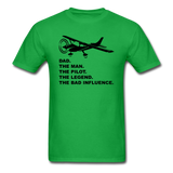 Dad - Man, Pilot, Legend, Bad - Black - Unisex Classic T-Shirt - bright green