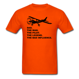Dad - Man, Pilot, Legend, Bad - Black - Unisex Classic T-Shirt - orange