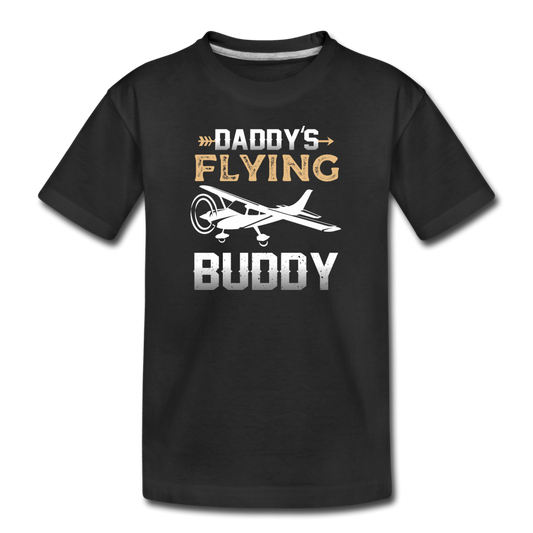 Daddy's Flying Buddy - Toddler Premium T-Shirt - black