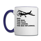 Dad - Man, Pilot, Legend, Bad - Black - Contrast Coffee Mug - white/cobalt blue