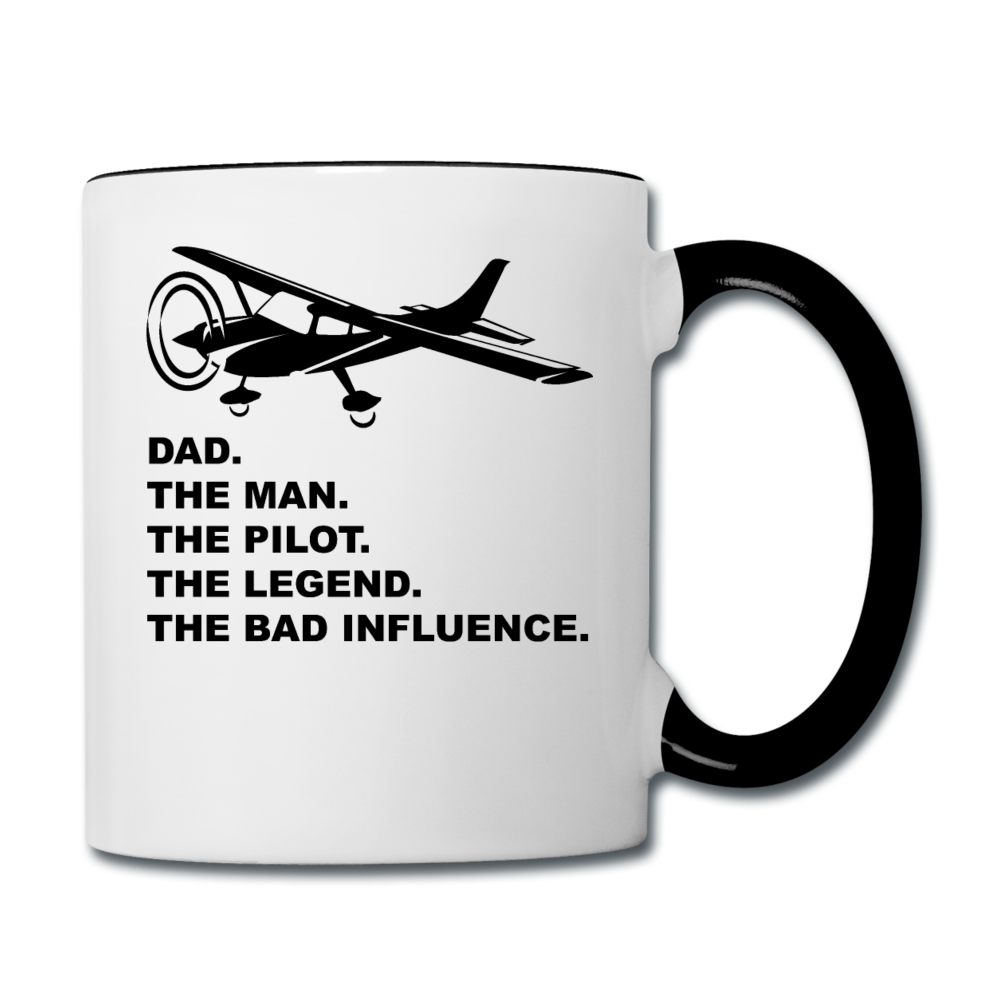 Dad - Man, Pilot, Legend, Bad - Black - Contrast Coffee Mug - white/black