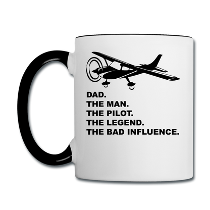 Dad - Man, Pilot, Legend, Bad - Black - Contrast Coffee Mug - white/black