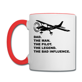 Dad - Man, Pilot, Legend, Bad - Black - Contrast Coffee Mug - white/red