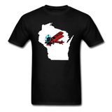Fly Wisconsin - State - White - Biplane - Unisex Classic T-Shirt - black
