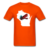 Fly Wisconsin - State - White - Biplane - Unisex Classic T-Shirt - orange