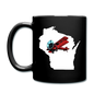 Fly Wisconsin - State - White - Biplane - Full Color Mug - black