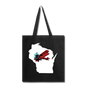 Fly Wisconsin - State - White - Biplane - Tote Bag - black