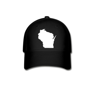 Wisconsin State - White - Baseball Cap - black