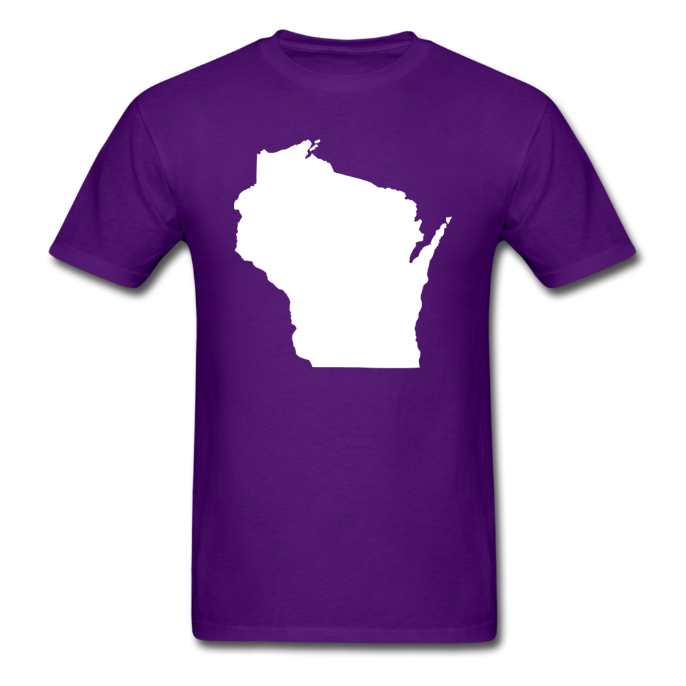 Wisconsin State - White - Unisex Classic T-Shirt - purple