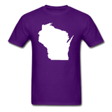 Wisconsin State - White - Unisex Classic T-Shirt - purple