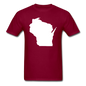 Wisconsin State - White - Unisex Classic T-Shirt - burgundy