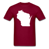 Wisconsin State - White - Unisex Classic T-Shirt - burgundy