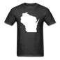 Wisconsin State - White - Unisex Classic T-Shirt - heather black