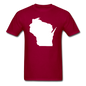 Wisconsin State - White - Unisex Classic T-Shirt - dark red