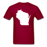 Wisconsin State - White - Unisex Classic T-Shirt - dark red