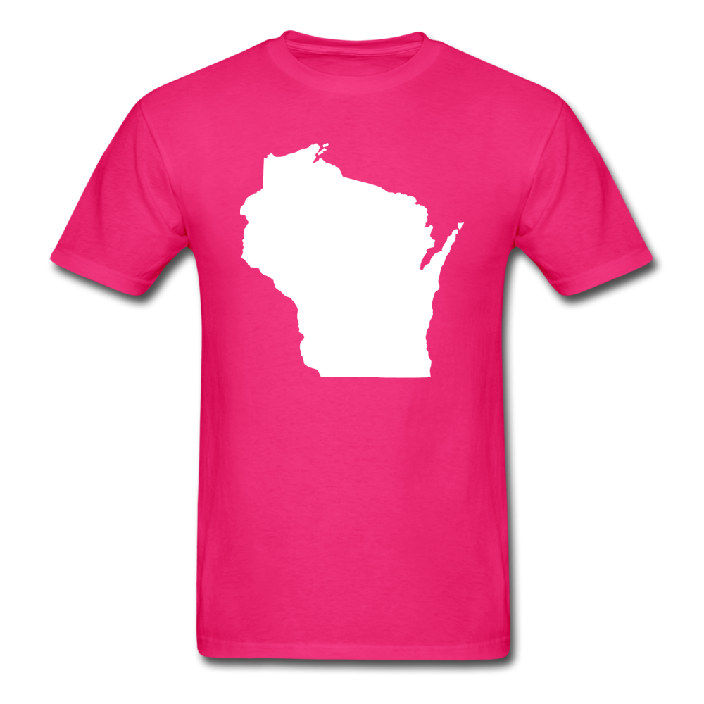 Wisconsin State - White - Unisex Classic T-Shirt - fuchsia