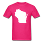 Wisconsin State - White - Unisex Classic T-Shirt - fuchsia