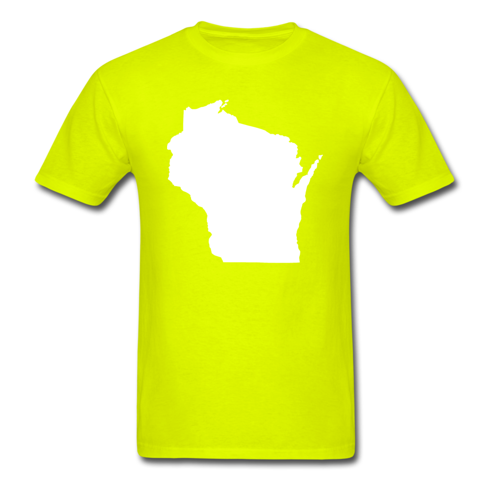 Wisconsin State - White - Unisex Classic T-Shirt - safety green