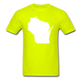 Wisconsin State - White - Unisex Classic T-Shirt - safety green