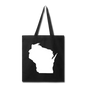 Wisconsin State - White - Tote Bag - black