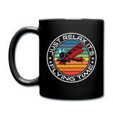 Just Relax - Flying Time - Biplane - Full Color Mug - black