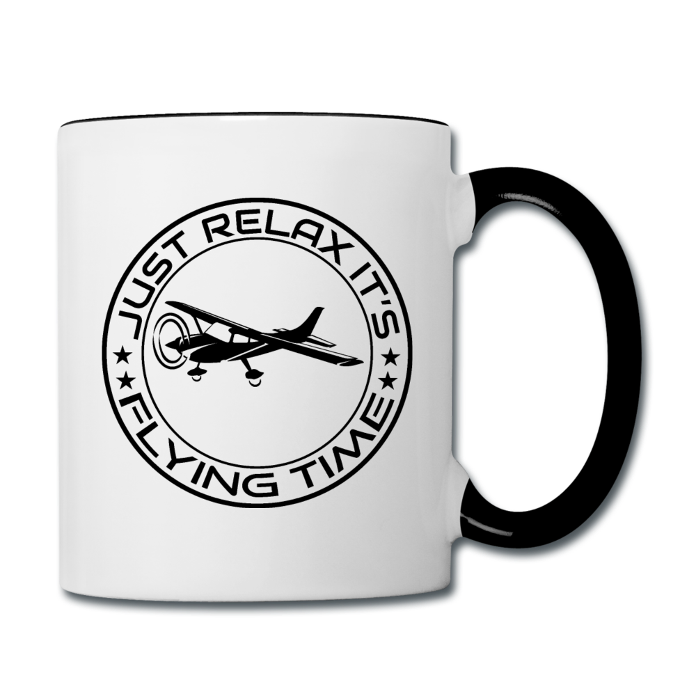 Just Relax - Flying Time - Black - Contrast Coffee Mug - white/black